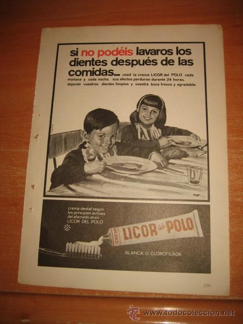 Coleccionismo de Revistas y Peri&oacute;dicos: PUBLICIDAD LICOR DEL POLO  HOJA DE REVISTA READERS DIGEST 1965