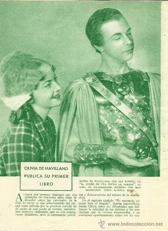 Collectionnisme de Revues et Journaux: * CINE * Olivia de Havilland publica su primer libro, Lilian Harvey, Jan Kiepura... - 1935