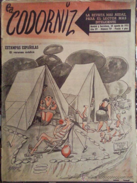 Coleccionismo de Revistas y Peri&oacute;dicos: REVISTA LA CODORNIZ , AGOSTO 1955 , N&ordm; 719