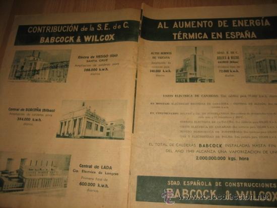 Coleccionismo de Revistas y Peri&oacute;dicos: CENTRALES TEMICAS EN ESPA&Ntilde;A LADA LANGREO-BURCE&Ntilde;A Y GALINDO BILBAO-2 HOJAS DE REVISTA  ABC 1949