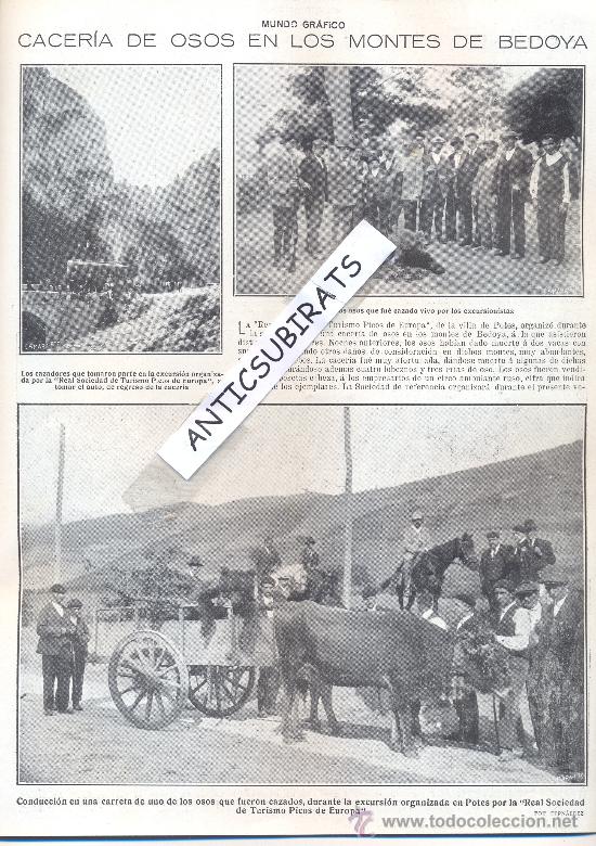 Collectionnisme de Revues et Journaux: REVISTA 1920 CAZA DE OSOS EN BEDOYA POTES PICOS DE EUROPA ARMADA EN VIGO DOMINGO MARQUES LEIZA