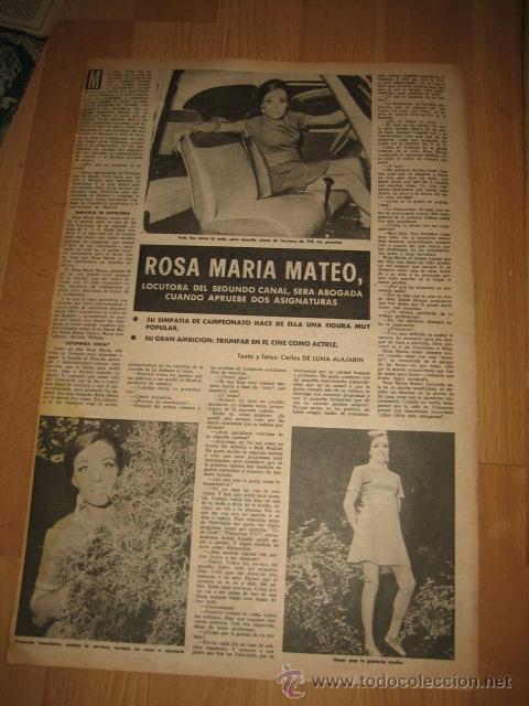 Collection Magazines and Newspapers: ROSA MARIA MATEO LOCUTORA DEL SEGUNDO CANAL HOJA DE REVISTA DIGAME 1969