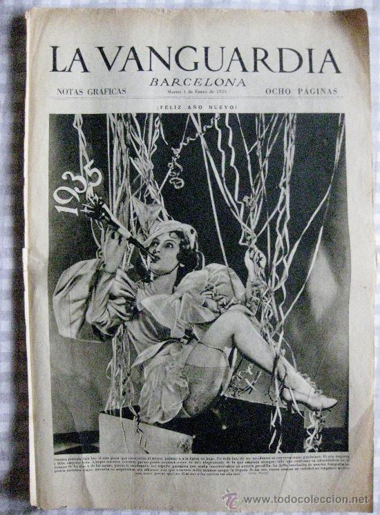 Collection Magazines and Newspapers: LA VANGUARDIA-NOTAS GR&Aacute;FICAS--MARTES 1  ENERO 1935. 8 P&Aacute;GINAS.