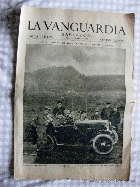 Collection Magazines and Newspapers: LA VANGUARDIA-NOTAS GR&Aacute;FICAS--MIERCOLES 9   ENERO 1935. 4 P&Aacute;GINAS.