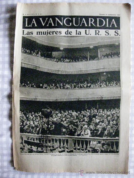 Coleccionismo de revistas y peri&oacute;dicos: LA VANGUARDIA-NOTAS GR&Aacute;FICAS- GUERRA CIVIL- VIERNES 25 SEPTIEMBRE 1936. 4 P&Aacute;GINAS.