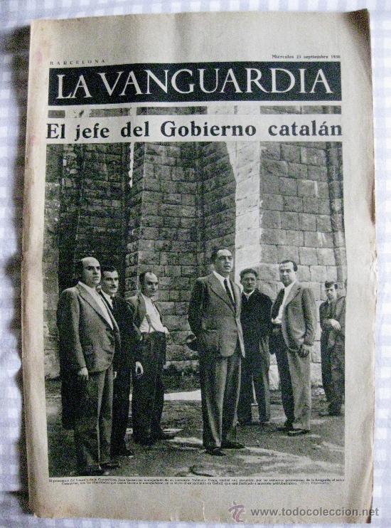 Coleccionismo de revistas y peri&oacute;dicos: LA VANGUARDIA-NOTAS GR&Aacute;FICAS- GUERRA CIVIL- MIERCOLES 23 SEPTIEMBRE 1936. 4 P&Aacute;GINAS.