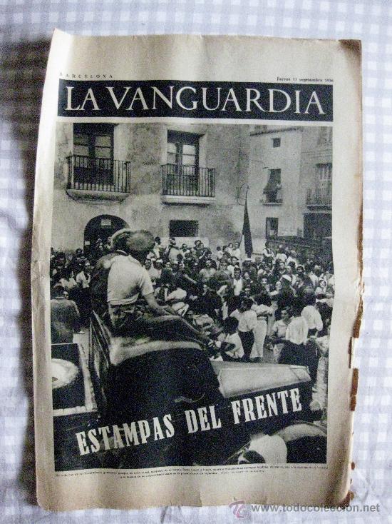 Coleccionismo de revistas y peri&oacute;dicos: LA VANGUARDIA-NOTAS GR&Aacute;FICAS- GUERRA CIVIL- JUEVES 17 SEPTIEMBRE 1936. 4 P&Aacute;GINAS.
