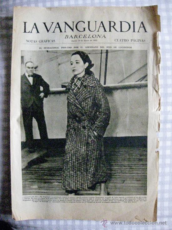 Coleccionismo de revistas y peri&oacute;dicos: LA VANGUARDIA-NOTAS GR&Aacute;FICAS - JUEVES 10 DE ENERO DE ENERO DE 1935. 4 P&Aacute;GINAS.