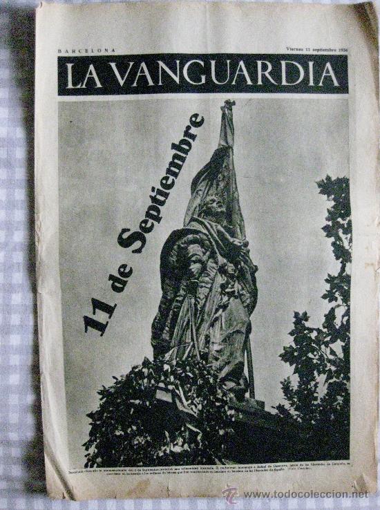 Coleccionismo de revistas y peri&oacute;dicos: LA VANGUARDIA-NOTAS GR&Aacute;FICAS -GUERRA CIVIL- VIERNES 11 DE SEPTIEMBRE 1936. 4 P&Aacute;GINAS.