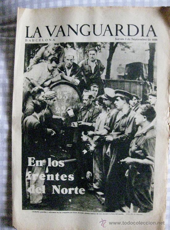 Coleccionismo de revistas y peri&oacute;dicos: LA VANGUARDIA-NOTAS GR&Aacute;FICAS -GUERRA CIVIL-JUEVES 3 DE SEPTIEMBRE 1936. 4 P&Aacute;GINAS.