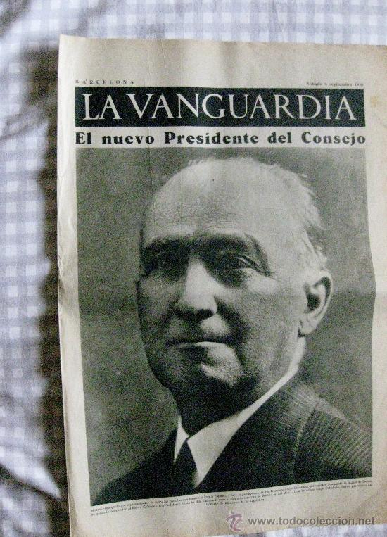 Coleccionismo de revistas y peri&oacute;dicos: LA VANGUARDIA-NOTAS GR&Aacute;FICAS -GUERRA CIVIL-SABADO 5 DE SEPTIEMBRE 1936. 4 P&Aacute;GINAS.