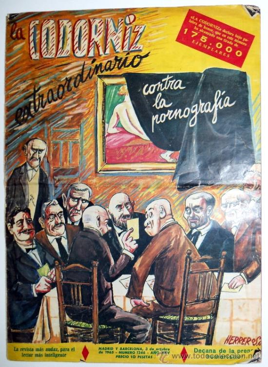 Coleccionismo de Revistas y Peri&oacute;dicos: LA CODORNIZ - A&Ntilde;O XXV - N&ordm; 1246 03-10-1965 NUMERO EXTRA CONTRA la PORNOGRAFIA.