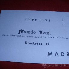 Coleccionismo de Revistas y Periódicos: IMPRESOS -MUNDO LOCAL-.AÑOS 50.MADRID.