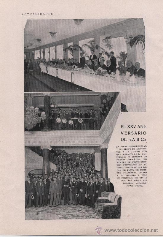 Coleccionismo de revistas y peri&oacute;dicos: * PRENSA * XXV Aniversario de ABC  - 1933