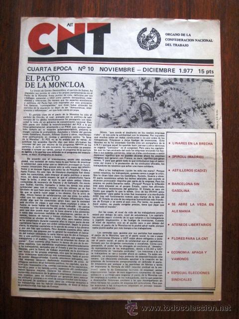 Coleccionismo de revistas y peri&oacute;dicos: PERIODICO CNT. N&ordm; 10 NOVIEMBRE DE 1977. ENVIO CERTIFICADO GRATIS&iexcl;&iexcl;&iexcl;