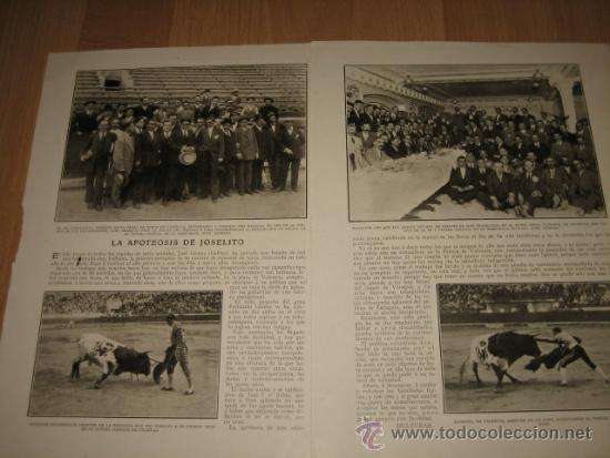 Coleccionismo de Revistas y Peri&oacute;dicos: LA APOTEOSIS DE JOSELITO 2 HOJAS DE REVISTA
