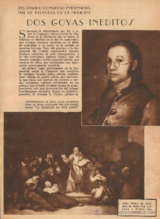 Colecionismo de Revistas e Jornais: * GOYA * PINTURA * Dos goyas in&eacute;ditos - 1935