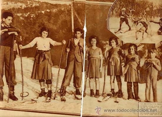 Coleccionismo de revistas y peri&oacute;dicos: NAVACERRADA 1933 ESQUI INFANTIL PROMESAS 2 HOJAS REVISTA