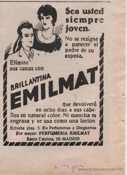 Coleccionismo de revistas y peri&oacute;dicos: Publicidad brillantina Emilmat - 1929