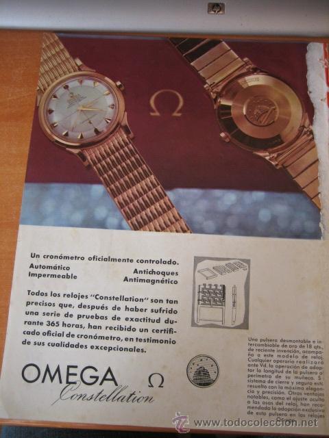 Collection Magazines and Newspapers: PUBLICIDAD RELOJ OMEGA CONSTELLATION  HOJA DE REVISTA BLANCO Y NEGRO 1957