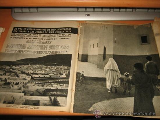 Collection Magazines and Newspapers: EN IFNI, PUEBLO PRIMITIVO INCORPORADO POR ESPA&Ntilde;A A LAS FORMAS DE  5 HOJAS REVISTA BLANCO Y NEGRO1957
