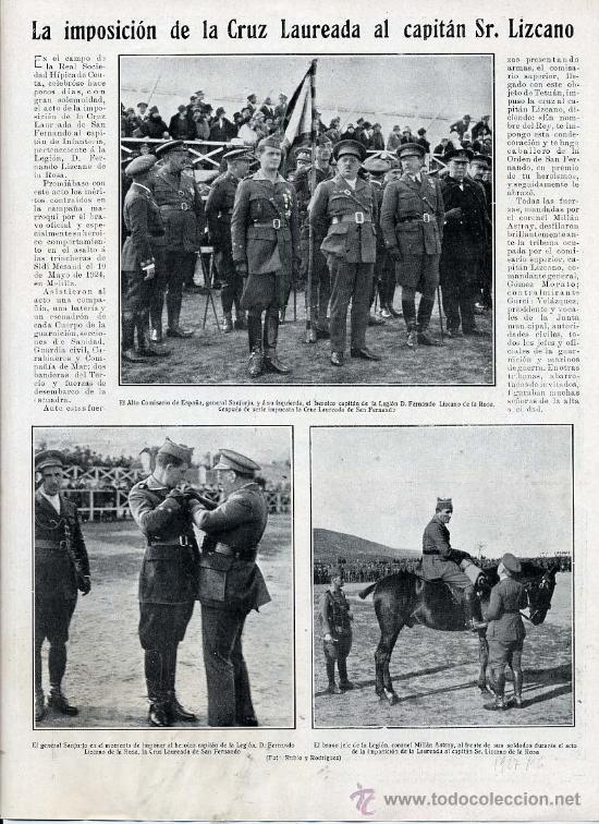 Coleccionismo de revistas y peri&oacute;dicos: MARRUECOS 1927 CEUTA MEDALLAS CAPITAN DE LA LEGION HOJA REVISTA
