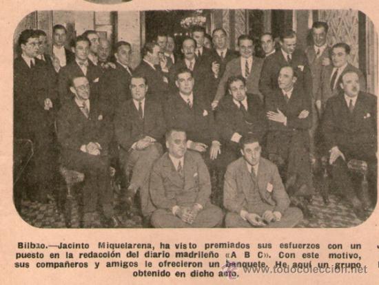 Coleccionismo de revistas y peri&oacute;dicos: BILBAO. PERIODISTA JACINTO MIQUELARENA. ABC. A&Ntilde;O: 1930. RETAL DE REVISTA.