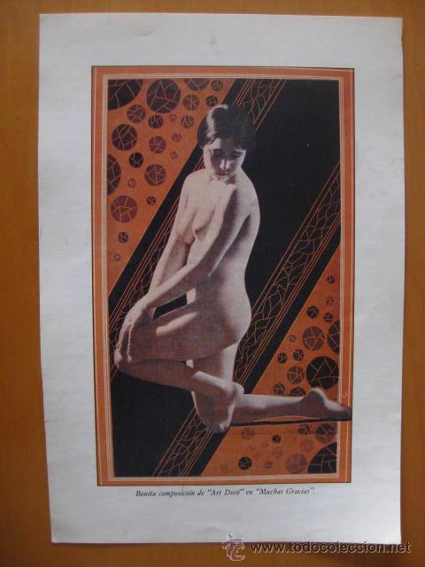 Coleccionismo de Revistas y Peri&oacute;dicos: RECORTE REVISTA. COMPOSICION ART DECO EN MUCHAS GRACIAS.