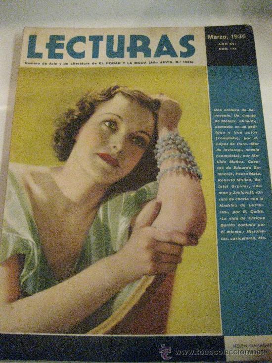 Coleccionismo de revistas y peri&oacute;dicos: LECTURAS MARZO 1936. HELEN GAHAGAN EN PORTADA
