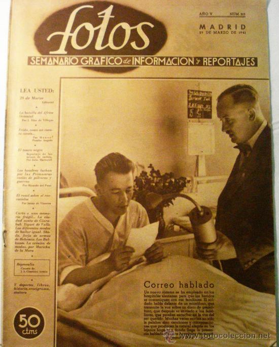 Collezionismo di Riviste e Giornali: FOTOS - SEMANARIO GRAFICO N&ordm; 213 A&Ntilde;O 1941