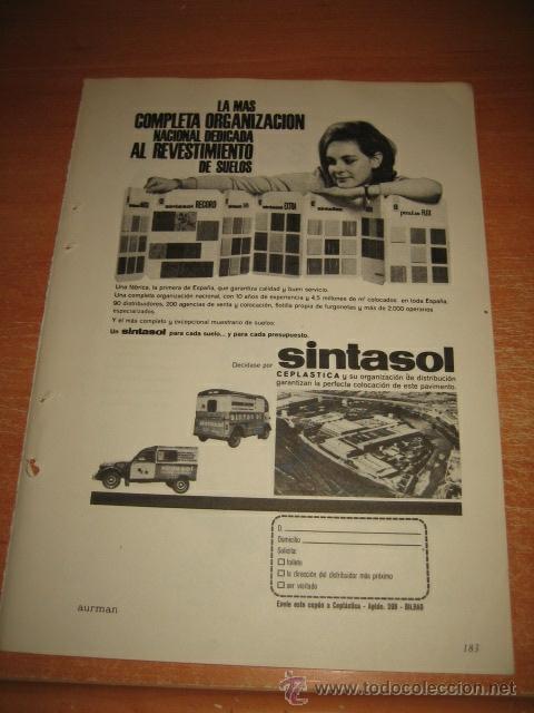 Coleccionismo de Revistas y Peri&oacute;dicos: PUBLICIDAD SINTASOL HOJA DE REVISTA READERS DIGEST 1965