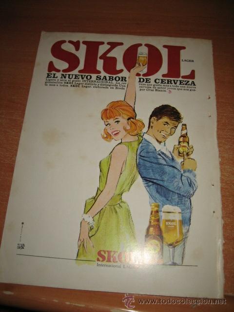 Coleccionismo de Revistas y Peri&oacute;dicos: PUBLICIDAD SKOL EL NUEVO SABOR DE CERVEZA//SAMBA PIRELLI  HOJA DE REVISTA READERS DIGEST 1965
