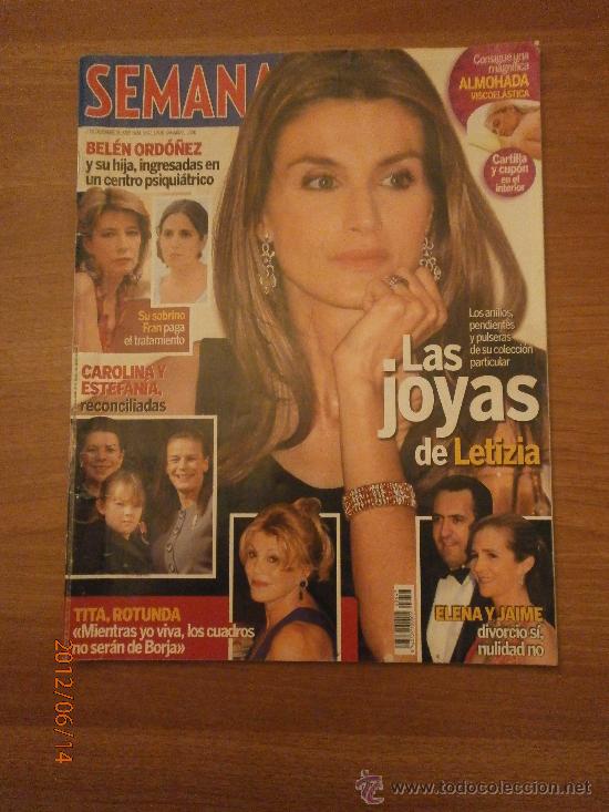 Coleccionismo de Revistas y Peri&oacute;dicos: REVISTA SEMANA   N&ordm; 3643--, 2 DICIEMBRE 2009- LAS JOYAS DE LETIZIA