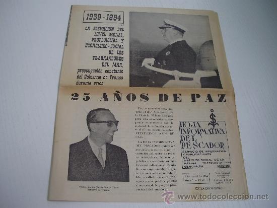 Sammeln von Zeitschriften und Zeitungen: HOJA INFORMATIVA DEL PESCADOR (01-04-1964) - 25 A&Ntilde;OS DE PAZ 1939 - 1964 - FRANCO
