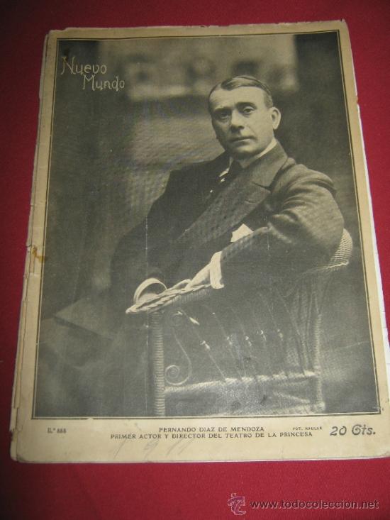 Collezionismo di Riviste e Giornali: REVISTA NUEVO MUNDO N&ordm; 888 - 1911 - PORTADA FERNANDO DIAZ DE MENDOZA