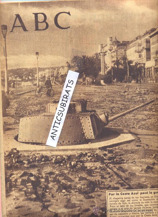 Coleccionismo de Revistas y Peri&oacute;dicos: ABC A&Ntilde;O 1945 ESCULTOR NATALIO RIVAS NIZA DURANTE LA GUERRA DENTICHLOR LAMBREQUIN TAKY MONTABER