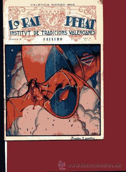 Coleccionismo de revistas y peri&oacute;dicos: LO RAT PENAT INSTITUT DE TRADICIONS VALENCIANES FALLERO n&ordm; 2 MARZO 1943 FALLAS ni oferta