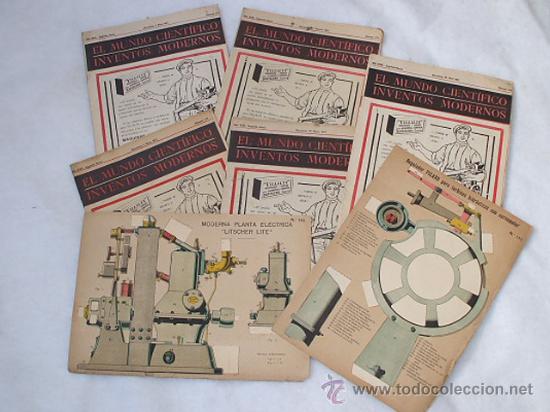 Coleccionismo de revistas y peri&oacute;dicos: EL MUNDO CIENT&Iacute;FICO INVENTOS MODERNOS, 5 Revistas y 2 l&aacute;minas - 2&ordf; EPOCA BARCELONA A&Ntilde;O 1921