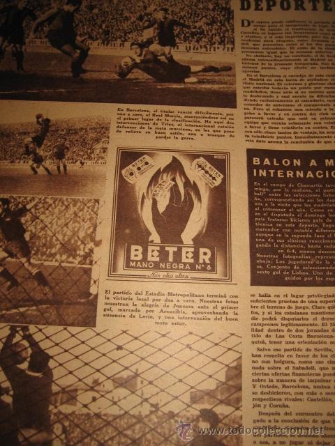 Coleccionismo de Revistas y Peri&oacute;dicos: PUBLICIDAD HOJAS DE AFEITAR  BETER MANO NEGRA N&ordm; 8 RETAL HOJA REVISTA SEMANA 1945