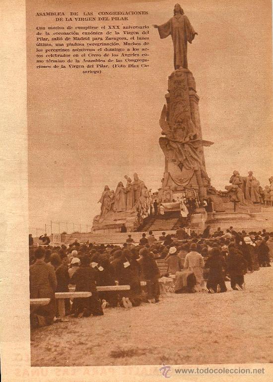 Coleccionismo de Revistas y Peri&oacute;dicos: * MADRID, Cerro de los &Aacute;ngeles * Asamblea de las  Congregaciones de la Virgen del Pilar - 1935
