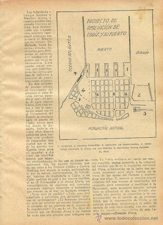 Coleccionismo de revistas y peri&oacute;dicos: * C&Aacute;DIZ * Una ciudad m&aacute;s grande y un puerto m&aacute;s hondo / por Dionisio P&eacute;rez - 1934