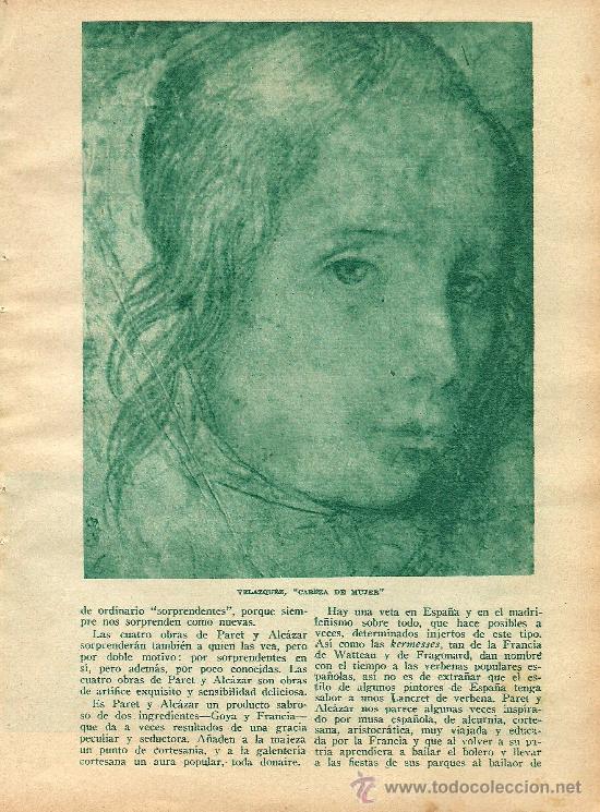 Colecionismo de Revistas e Jornais: * ARTE * Dibujos de: Goya, Favet y Alc&aacute;zar, Vel&aacute;zquez, Salvador Carmona ... - 1934