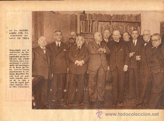Coleccionismo de revistas y peri&oacute;dicos: Aniversario de Lope de Vega: discurso de D. Alfredo Ram&iacute;rez Tom&eacute; - 1934