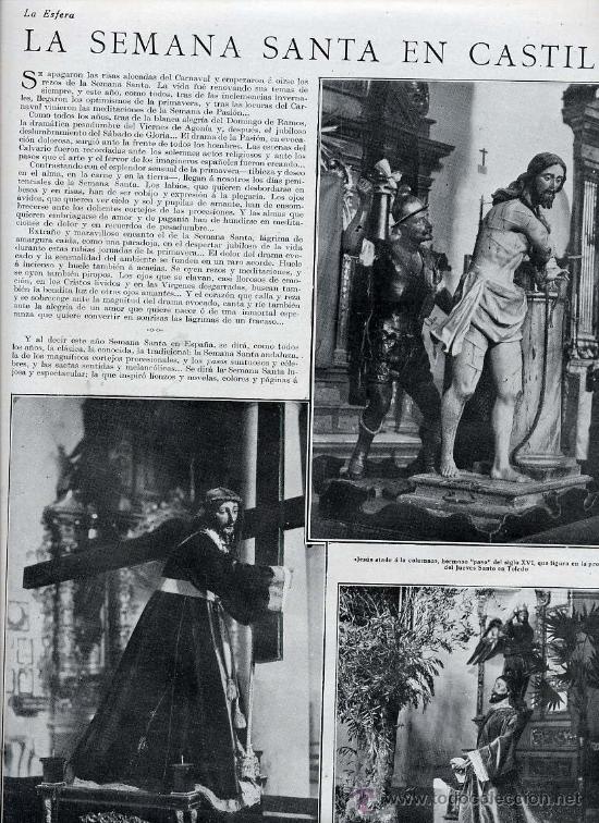 Coleccionismo de Revistas y Peri&oacute;dicos: TOLEDO 1924 SEMANA SANTA EN CASTILLA 2 HOJAS REVISTA