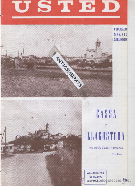 Collection Magazines and Newspapers: RARA REVISTA USTED A&Ntilde;O 1964 ROMPEOLAS DE PALAMOS CASSA DE LA SELVA LLAGOSTERA CERAMICA MARCO