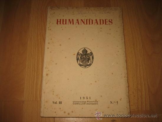 Colecionismo de Revistas e Jornais: HUMANIDADES REVISTA DE LAS LITERATURAS CLASICAS UNIVERSIDAD DE COMILLAS.-N&ordm; 1.- 1951