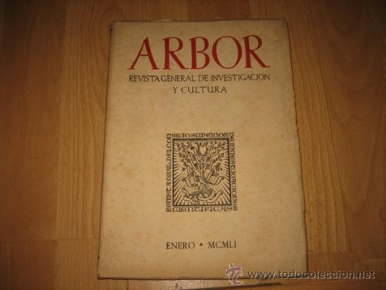 Coleccionismo de revistas y peri&oacute;dicos: ARBOR REVISTA GENERAL DE INVESTIGACION Y CULTURA N&ordm; 61 ENERO DE 1951