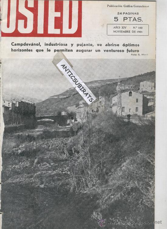 Collezionismo di Riviste e Giornali: REVISTA.USTED.A&Ntilde;O 1966.CAMPDEVANOL.SANT PAU DE SEGURIES.FERROCARRIL DE SAN FELIU DE GUIXOLS.TREN.