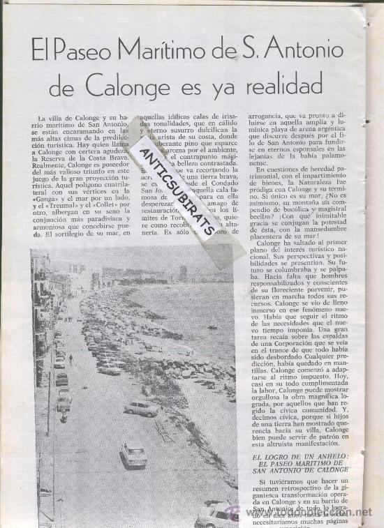 Sammeln von Zeitschriften und Zeitungen: USTED A&Ntilde;O 1968 SANT ANTONI DE CALONGE PLATJA D' ARO HOTEL HOSTAL LA GAVINA S AGARO BEATRIZ CLIPER