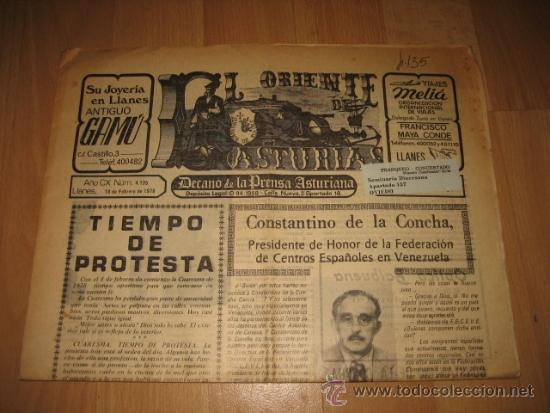Collectionnisme de Revues et Journaux: EL ORIENTE DE ASTURIAS DECANO DE LA PRENSA ASTURIANA LLANES 18 DE FEBRERO DE 1978